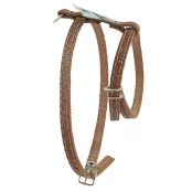 Шлейка Cristel для собак, кожа зенит, лакированная, прошитая, 12 мм / 32 см / 38-48 см, коньяк