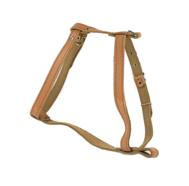 Шлейка Cristel для собак, кожа зенит, лакированная, прошитая, 18 мм / 40-50 см / 50-60 см, рыжий