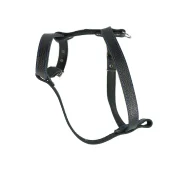 Шлейка Cristel для собак, кожа зенит, лакированная, прошитая, 18 мм / 40-50 см / 50-60 см, чёрный