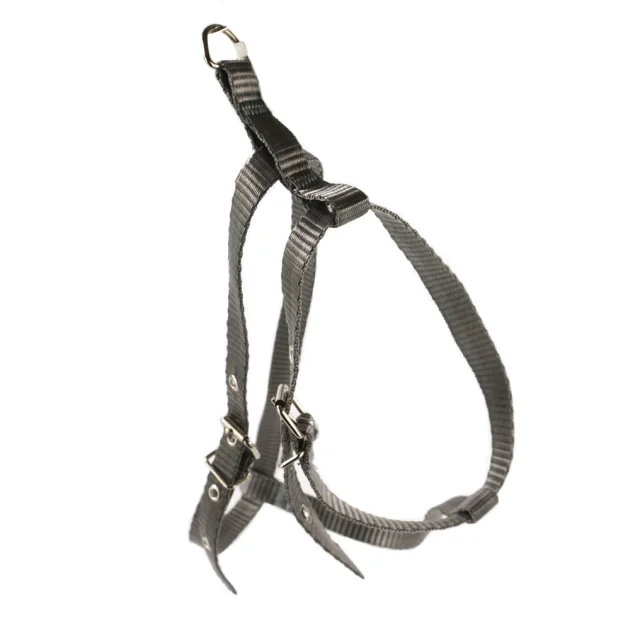 Шлейка Cristel для собак, нейлон, 15 мм / 24-34 см / 45-55 см, серый