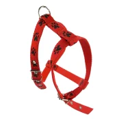 Шлейка Cristel для собак, нейлон, чёрный след, 20 мм / 32-38 см / 50-60 см, красная