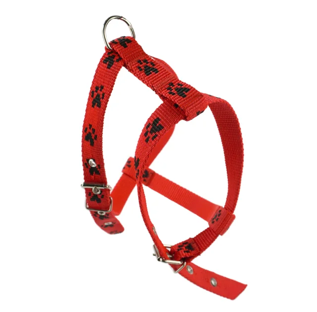 Шлейка Cristel для собак, нейлон, чёрный след, 20 мм / 32-38 см / 50-60 см, красная