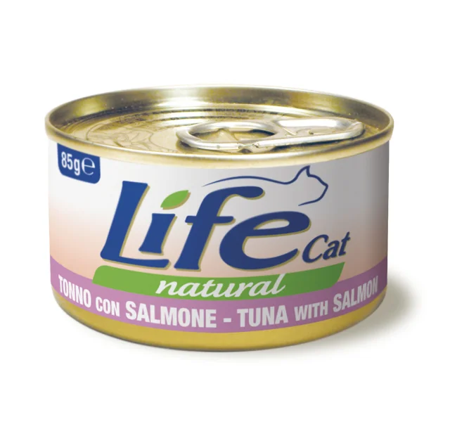 Консерва LifeCat Tuna With Salmon для котів від 6 місяців, з тунцем та лососем, 85 г