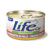 Консерва LifeCat Chicken Fillets With Ham для котів від 6 місяців, з курячим філе та шинкою, 85 г