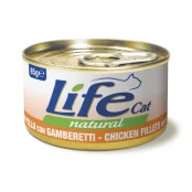 Консерва LifeCat Chicken Fillets With Shrimps для котів від 6 місяців, з курячим філе та креветками, 85 г