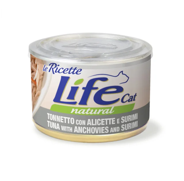 Консерва LifeCat Tuna With Anchovies And Surimi для котів від 6 місяців, тунець з анчоусами та крабами, 150 г