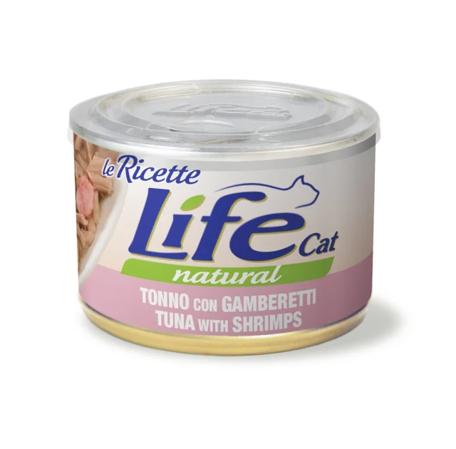 Консерва LifeCat Tuna With Shrimps для котів від 6 місяців, з тунцем та креветками, 150 г