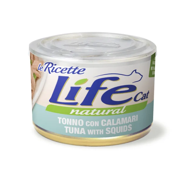 Консерва LifeCat Tuna With Squids для котів від 6 місяців, з тунцем та кальмарами, 150 г