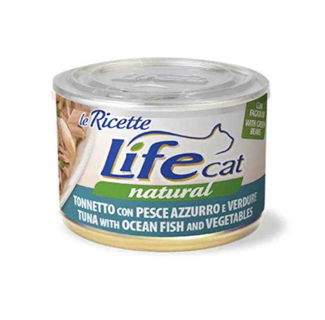 Консерва LifeCat Tuna With Ocean Fish для кошек от 6 месяцев, тунец с океанической рыбой и овощами, 150 г