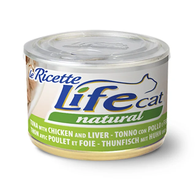 Консерва LifeCat Tuna With Chicken для котів від 6 місяців, тунець з курячим філе та печінкою, 150 г