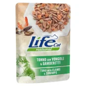 Вологий корм LifeCat Tuna With Clams And Shrimps для котів від 6 місяців, тунець з мідіями та креветками, 70 г