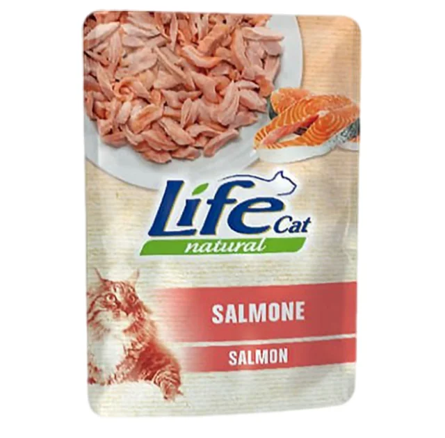 Вологий корм LifeCat Salmon для котів від 6 місяців, з лососем, 70 г