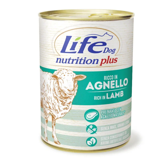 Консерва LifeDog Nutrition Plus Lamb With Rice для собак від 6 місяців, з ягням та рисом, 400 г