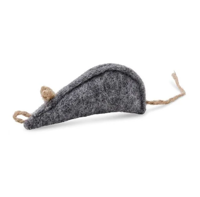 Игрушка Природа Шустрик для кошек, мышка серая, войлок, 10×4 см