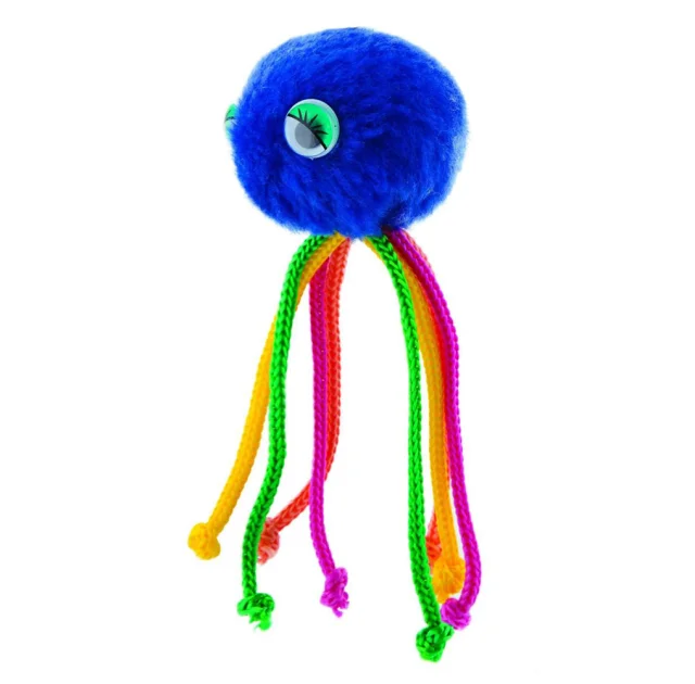 Игрушка Природа Осьминог на резинке, для кошек, плюш, 5 см