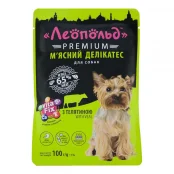 Влажный корм Леопольд Premium Мясной деликатес для собак, с телятиной, 100 г(откл)