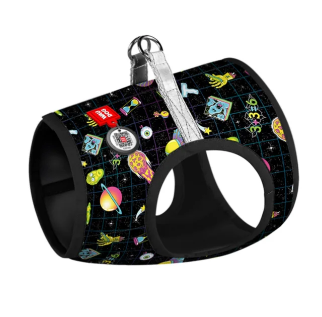 Шлея Waudog Clothes c QR-паспортом для собак, мягкая, рисунок "Рик и Морти 2", размер ХS1, 24-27/18-20 cм