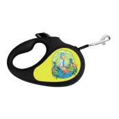 Повідець-рулетка Waudog R-leash для собак, малюнок "Рік і Морті 2", XS, до 12 кг, 3 м, стрічка, чорний