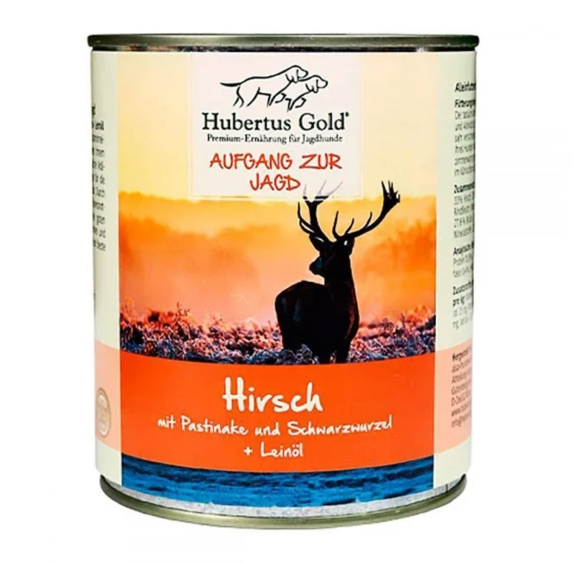 Консервы Hubertus Gold Hirsch mit Pastinake для собак, оленина с пастернаком, 800 г