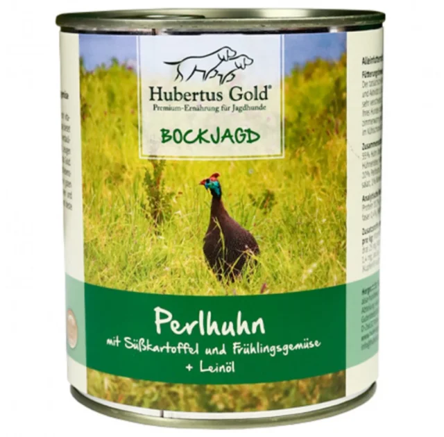 Консерви Hubertus Gold Perlhuhn mit Süsskartoffel для собак, цесарка з солодкою картоплею та овочами, 800 г