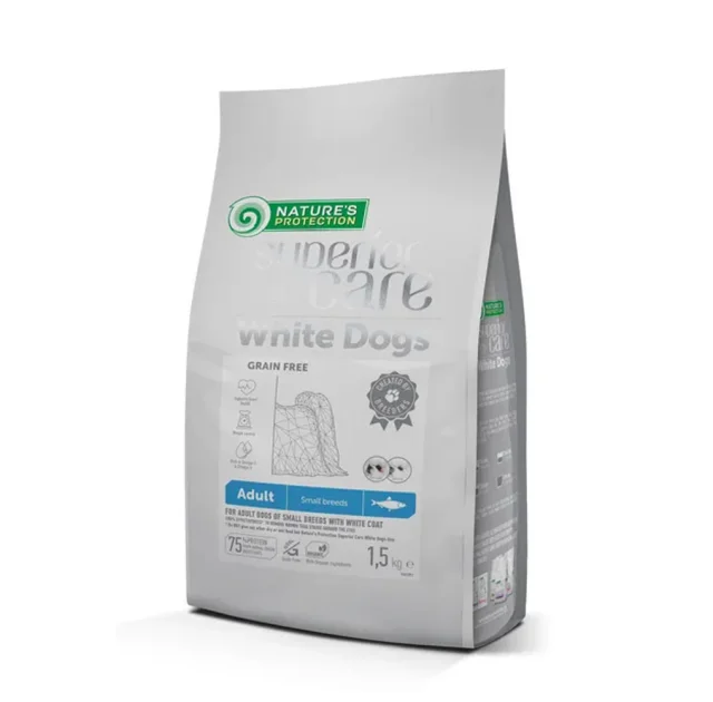 Сухий корм Natures Protection Superior Care White Dogs Adult Small&Mini Breeds для собак, з оселедцем, 1.5 кг