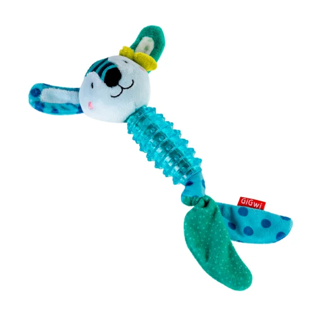 Игрушка GiGwi Suppa Puppa Заяц с пищалкой, для собак, текстиль/резина, 15 см