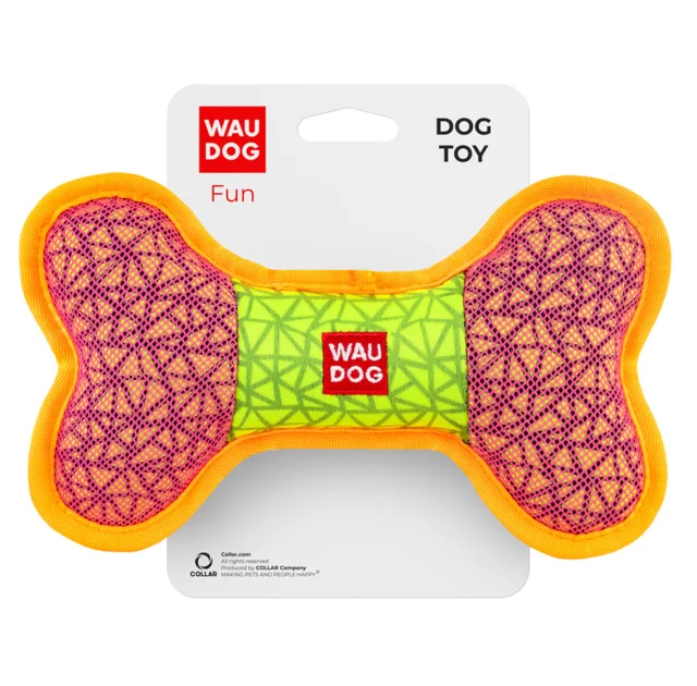 Игрушка Waudog Fun Кость для собак, 20×12 см, розовая