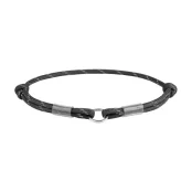 Шнурок для адресника Waudog Smart ID из паракорда, светоотражающий, размер S, 4 мм/25-45 см, чёрный