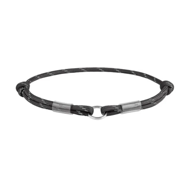Шнурок для адресника Waudog Smart ID из паракорда, светоотражающий, размер S, 4 мм/25-45 см, чёрный