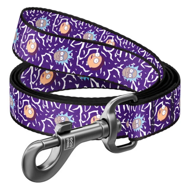 Поводок Waudog Nylon для собак, рисунок "Рик и Морти 2", нейлоновый, размер L-XXL, 25 мм/122 см