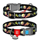 Ошейник Waudog Nylon c QR-паспортом для собак, рисунок "Рик и Морти 3", нейлон/пластик, размер L, 25 мм/31-49 см