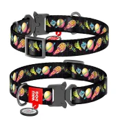 Ошейник Waudog Nylon c QR-паспортом для собак, рисунок "Рик и Морти 3", нейлон/металл, размер L, 25 мм/31-49 см