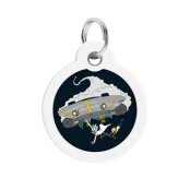 Адресник Waudog Smart ID c QR-паспортом для собак и котов, металл, рисунок "Рик и Морти 1", круг, 30 мм