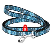 Поводок Waudog Nylon для собак, рисунок "Этно синий", нейлоновий, 10 мм/122 см