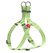Шлея светоотражающая WAUDOG Re-cotton для собак, с QR паспортом, хлопок/пластик, S, 15 мм/40-55 см, салатовый