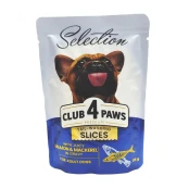 Влажный корм Клуб 4 Лапы Premium Selection для взрослых собак малых пород, с лососем и макрелью в соусе, 85 г