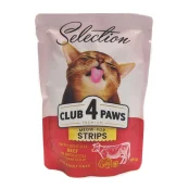 Влажный корм Клуб 4 Лапи Premium для кошек, полоски с говядиной в крем-супе из брокколи, 85 г