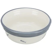 Миска Trixie Ceramic Bowl для кошек, диаметр 12 см, 300 мл, белая/сине-серая