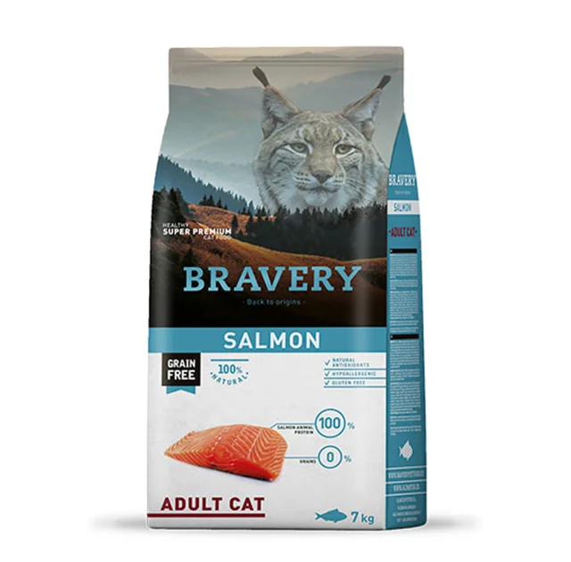 Сухий корм Bravery Salmon Adult Cat для дорослих котів, з лососем, 7 кг