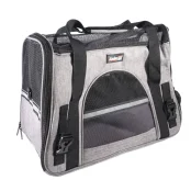 Сумка-переноска AnimAll м'яка для собак і котів, нейлон, сірий, 48×25×33 см