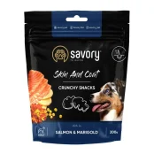Хрустящие лакомства Savory для здоровья кожи и шерсти собак, лосось и бархатцы, 200 г
