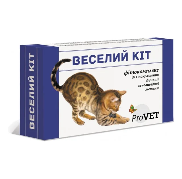 Фітокомплекс ProVET Веселий Кіт для покращення функціонування сечовивідної системи, для котів, 20 мл