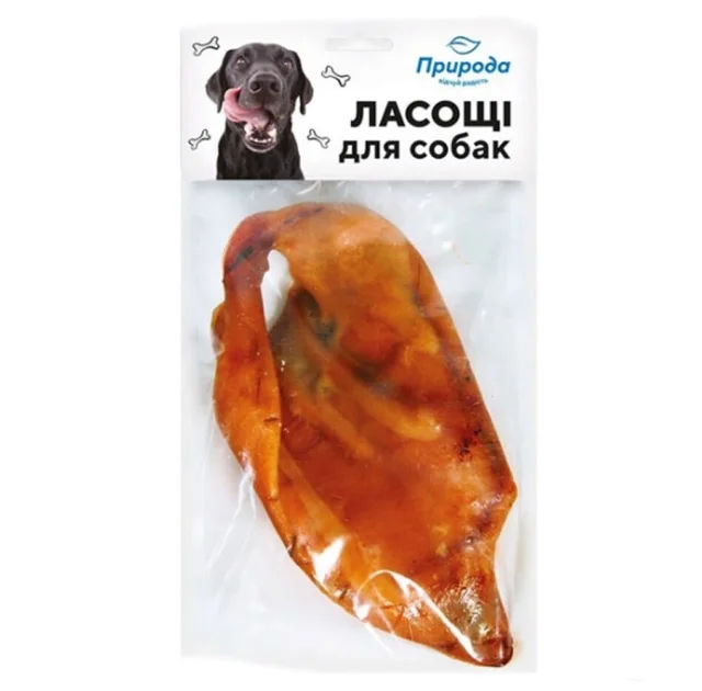 Ласощі Природа свиняче вухо, для собак, 1 шт