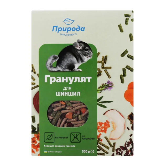 Корм Природа Гранулят для шиншилл, 500 г