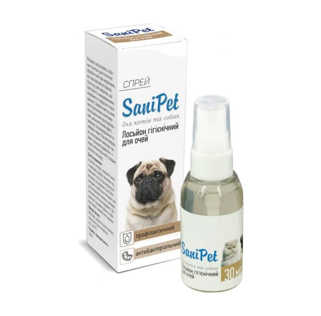 Лосьон Природа SaniPet спрей для ухода за глазами кошек и собак, 30 мл