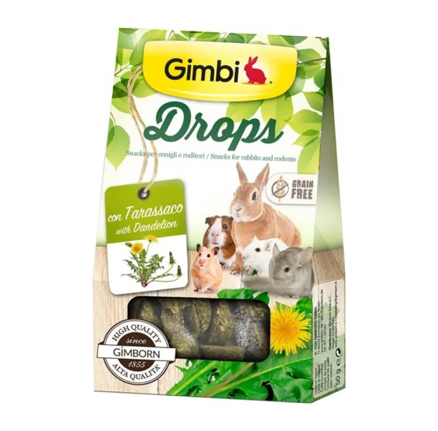 Лакомство GimBi дропсы для грызунов, с одуванчиком, 50 г