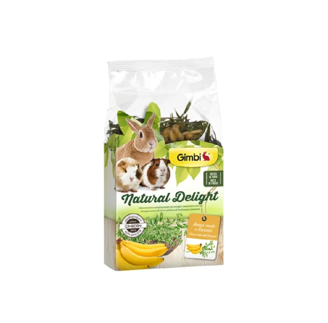 Лакомство GimBi Natural Delight для грызунов, овес и банан, 100 г