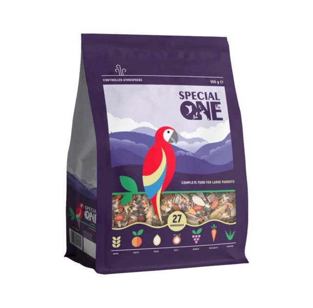 Полнорационный корм Special One для крупных попугаев, 500 г