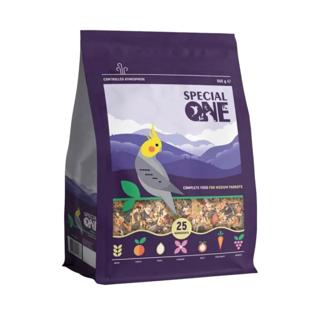 Полнорационный корм Special One для средних попугаев, 500 г