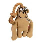Игрушка GiGwi Puffer Zoo Обезьяна с пищалкой, для собак, текстиль, 31 см